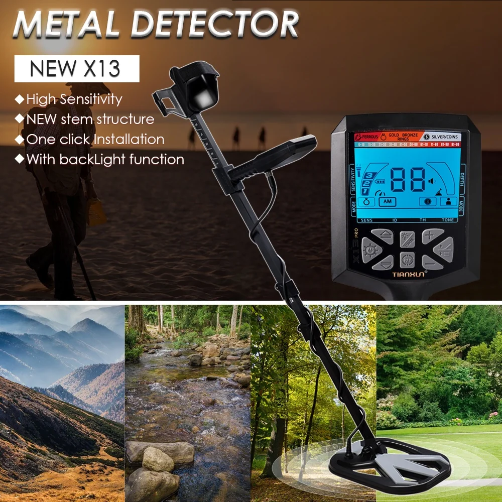 Tianxun Skycruiser X13 Long Range 5 Meter Gold Metal Detector Professional Metal Detector With Auto Ground Balance Gold Detector