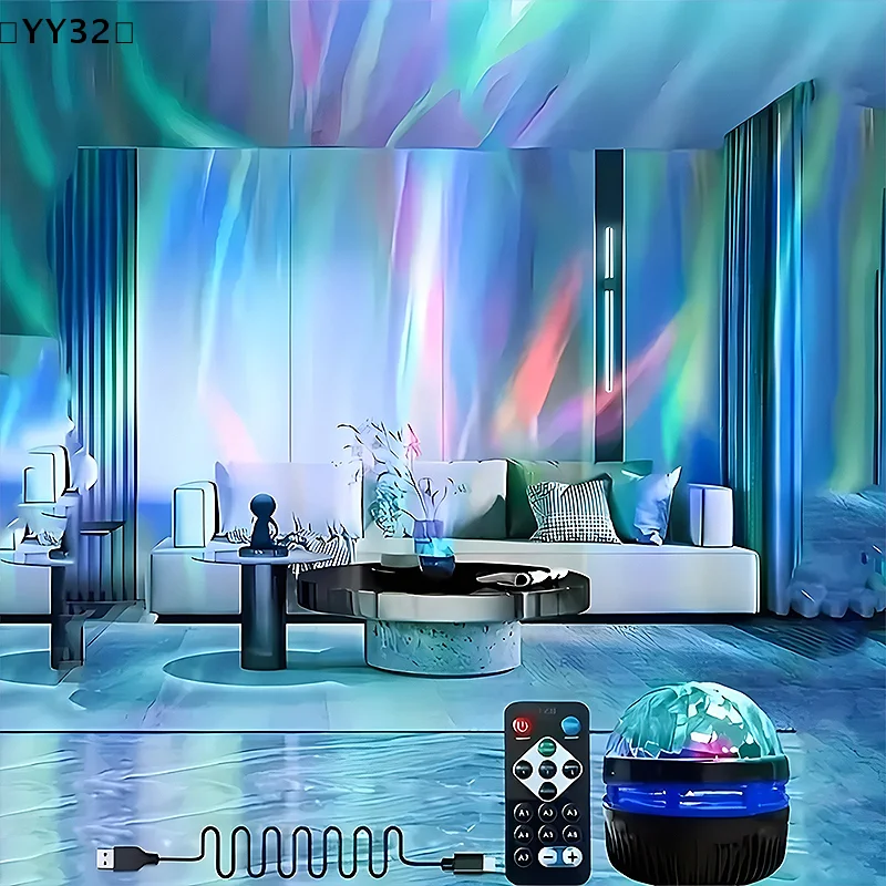 Led Aurora Starry Projection Lamp Water Ripple Disco Light Romantic Atmosphere For All Seasons〔YY32〕 view 4