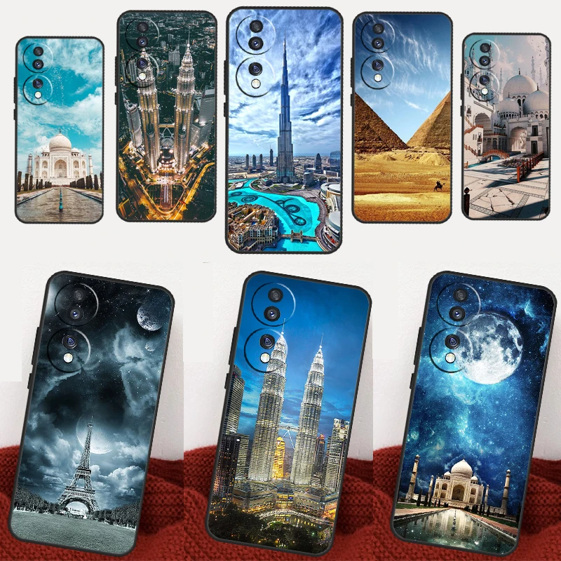 Pyramids Taj Mahal Dubai Case For Honor 90 Lite 70 Lite 50 X8a X9a X7a X6a X7 X8 X9 Magic 5 Pro 4 Lite 9X 8X Coque