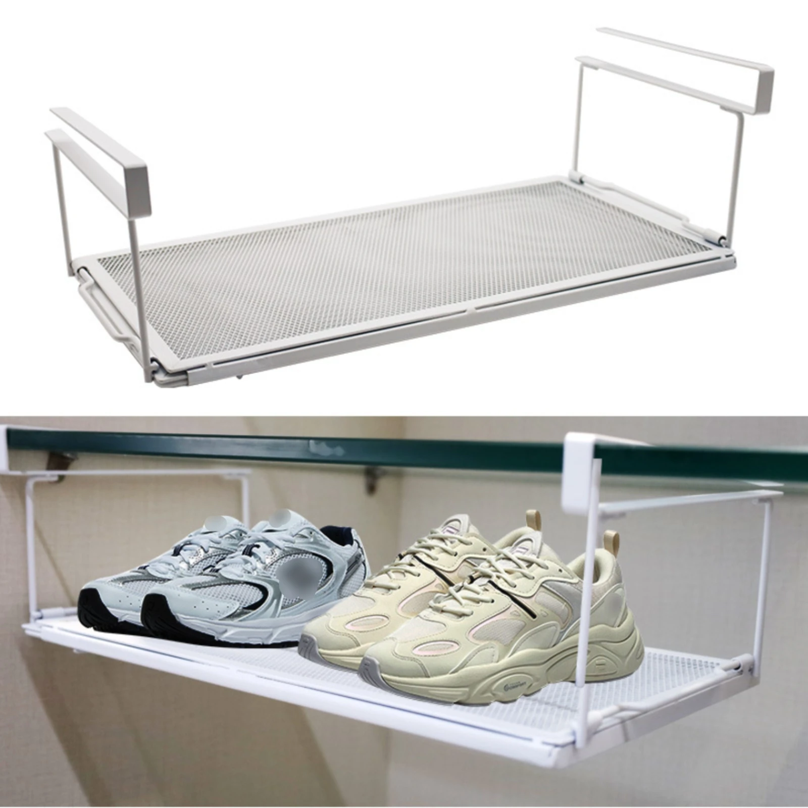 

Desk-Lip Hanging Rack Iron Clamp-on Desk Shelf Adjustable Mesh Shelf Rectangular Mesh Metal Drawer Heavy Duty