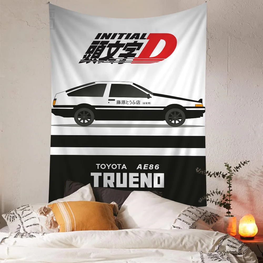 Initial D Anime DIY Wall Tapestry Art Science Fiction Room Home Decor Wall Art Decor