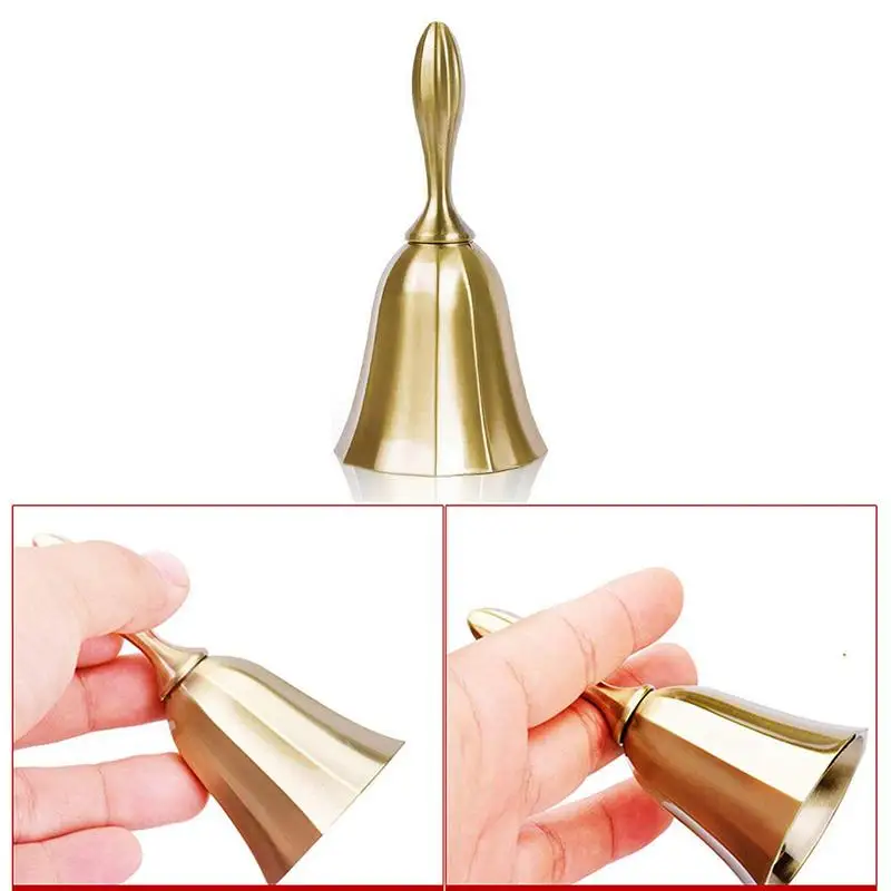 Christmas Hand Bell Gold Silver Color Santa Claus Jingle Bells Party Supplies Cristmas Decoration Restaurant Call Bell Service