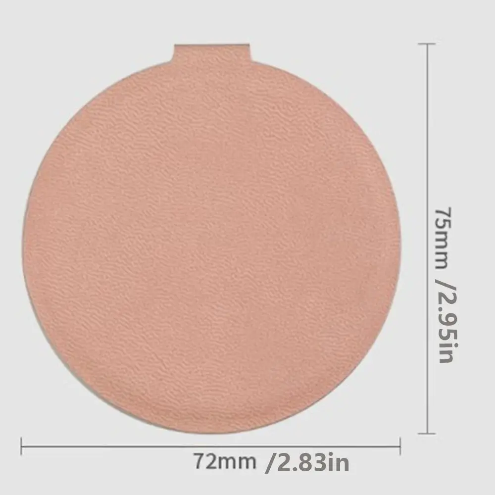 Pu Leather PU Desktop Stand Mirror Solid Color Light Weight Vanity Mirror Round Easy To Carry Pocket Make-up Mirror