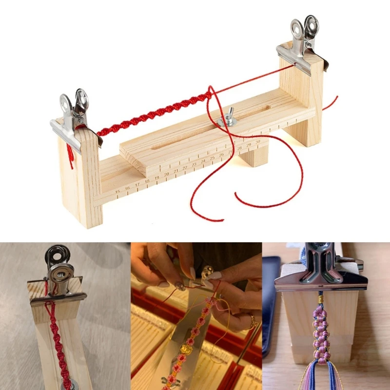 Ensemble d'outils d'artisanat de bracelet en paracorde pratique, boucles en bois robustes, vis et manuel pour débutants, utilisation 03