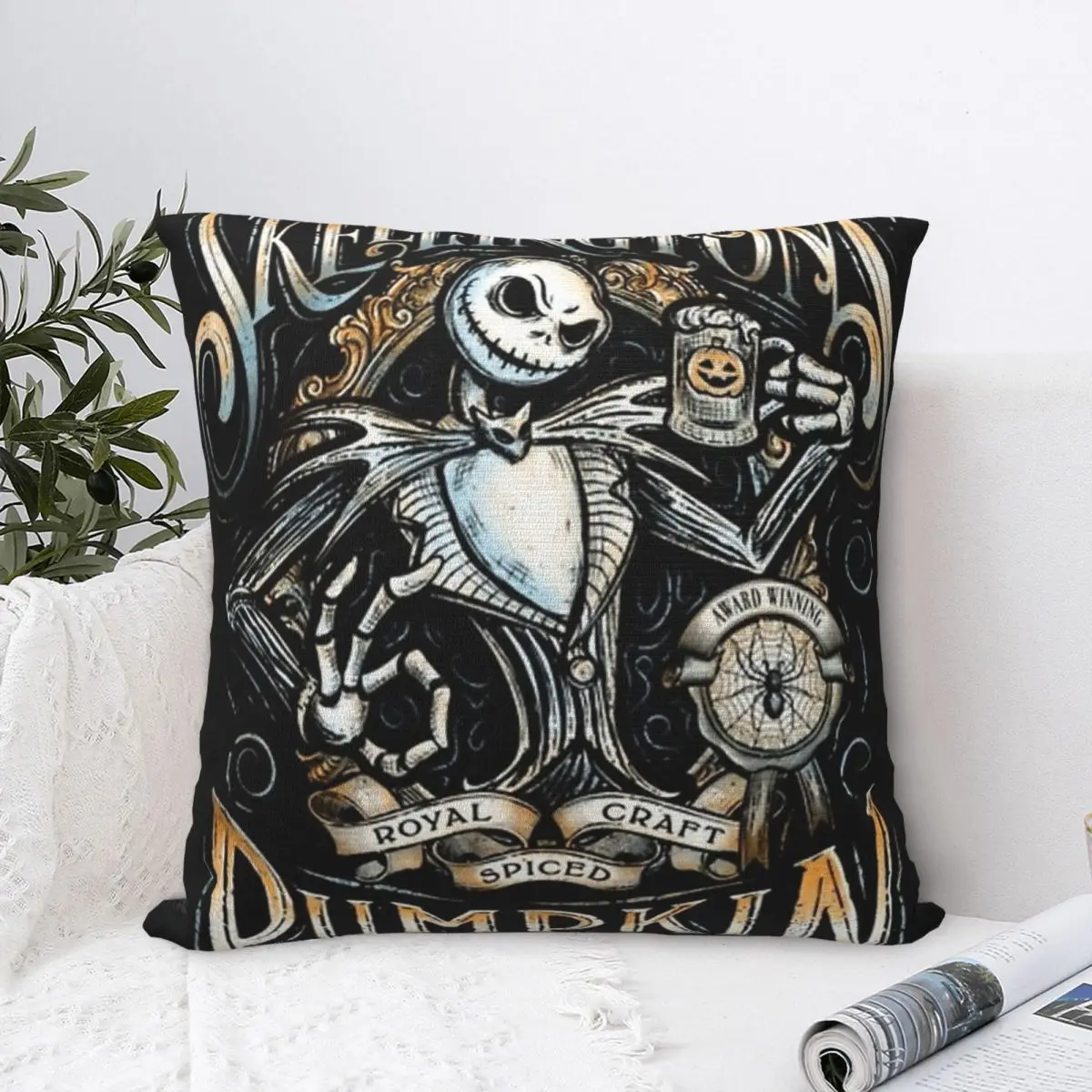 اليقطين Ale هالوين جاك Skellington كابوس قبل عيد الميلاد وسادة تغطي غطاء وسادة أريكة مضحك رمي كيس وسادة 45*45 #1