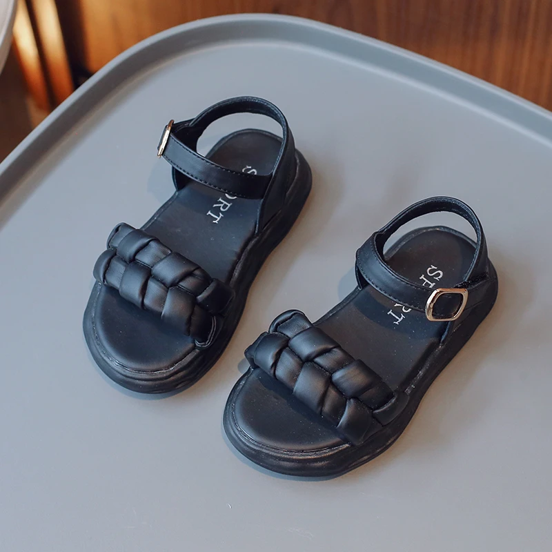 

Kids Shoes for Girl Sandals Summer Cute Simple Weave Baby Girl Shoes Flat Heels Infant Girls Beach Sandals Korean Style Children
