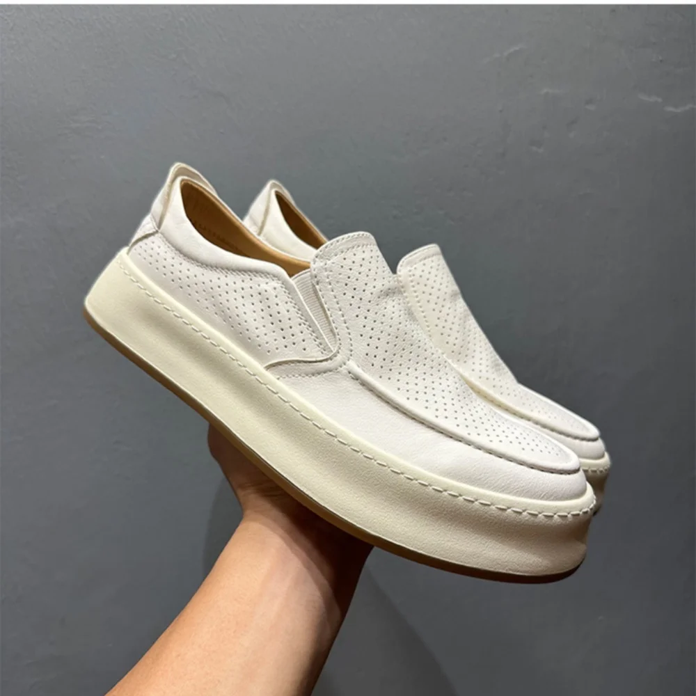 

Summer New Cowhide Mesh Slip-on Casual Anti-skid Wear-resistant Comfortable Breathable Loafers