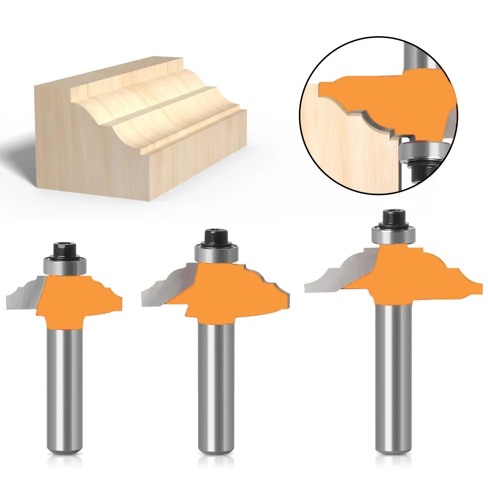 1PC 8MM Shank Milling Cutter Wood Carving Wood Router Bit Straight End Mill Trimmer Cleaning Flush Trim Corner Round Cove Box