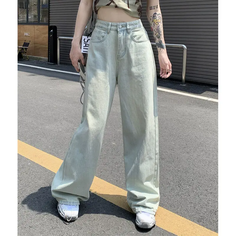 Streetwear Fashion Women Oversized Jeans Spring Autumn Denim Pants Korean Harajuku High Waist Vintage Versatile Casual Trousers