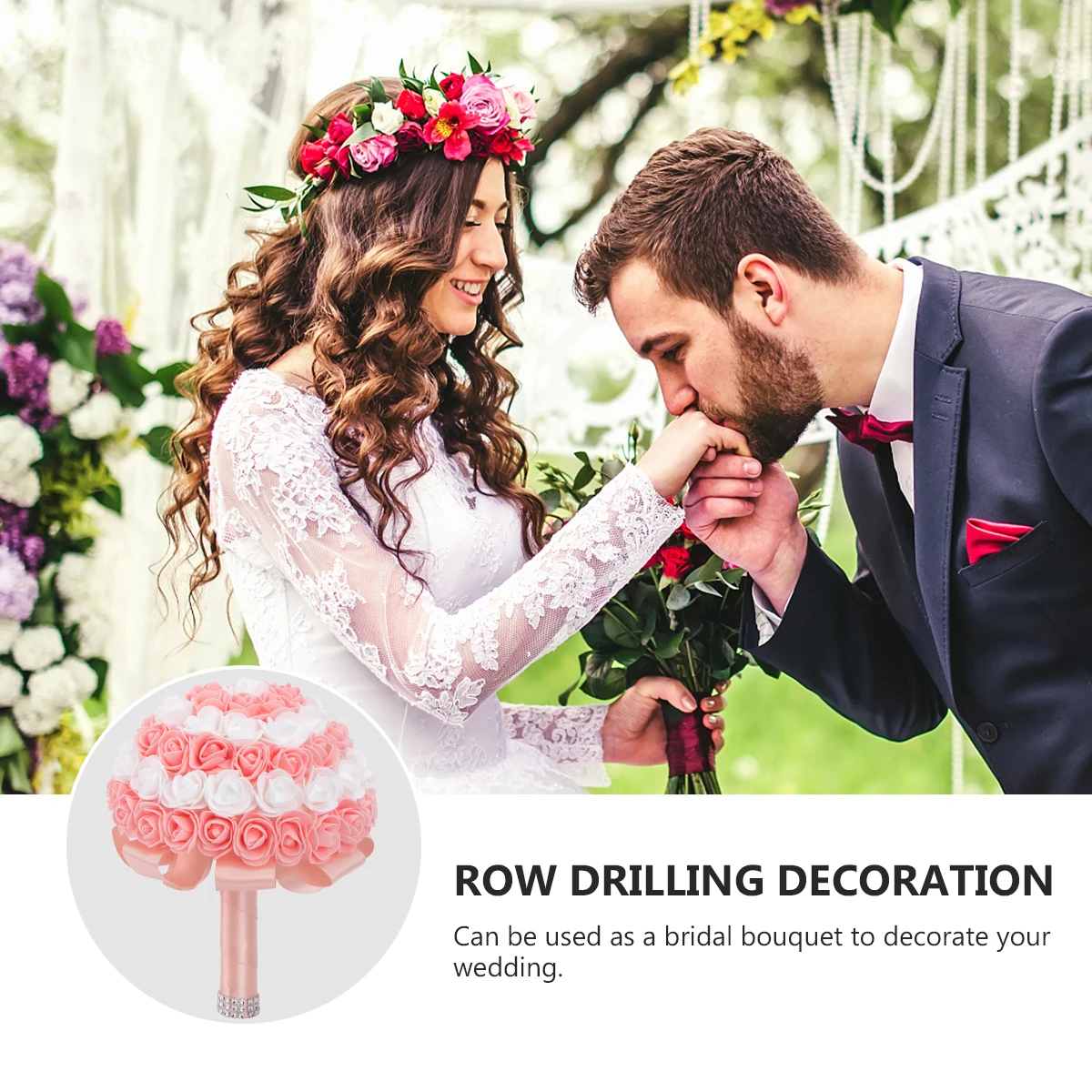 

Holding Flowers Bouquet of Roses Bridesmaid Wedding Party Decorations Artificial