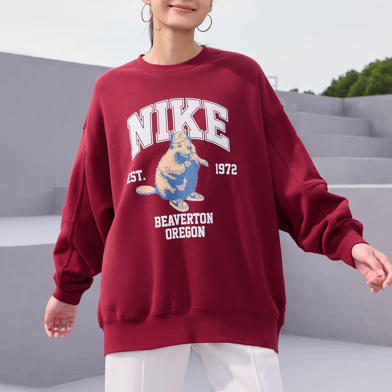 Nike Authentic New Women's American Loose Warm Knitted Woolen Hoodie HV1742-677