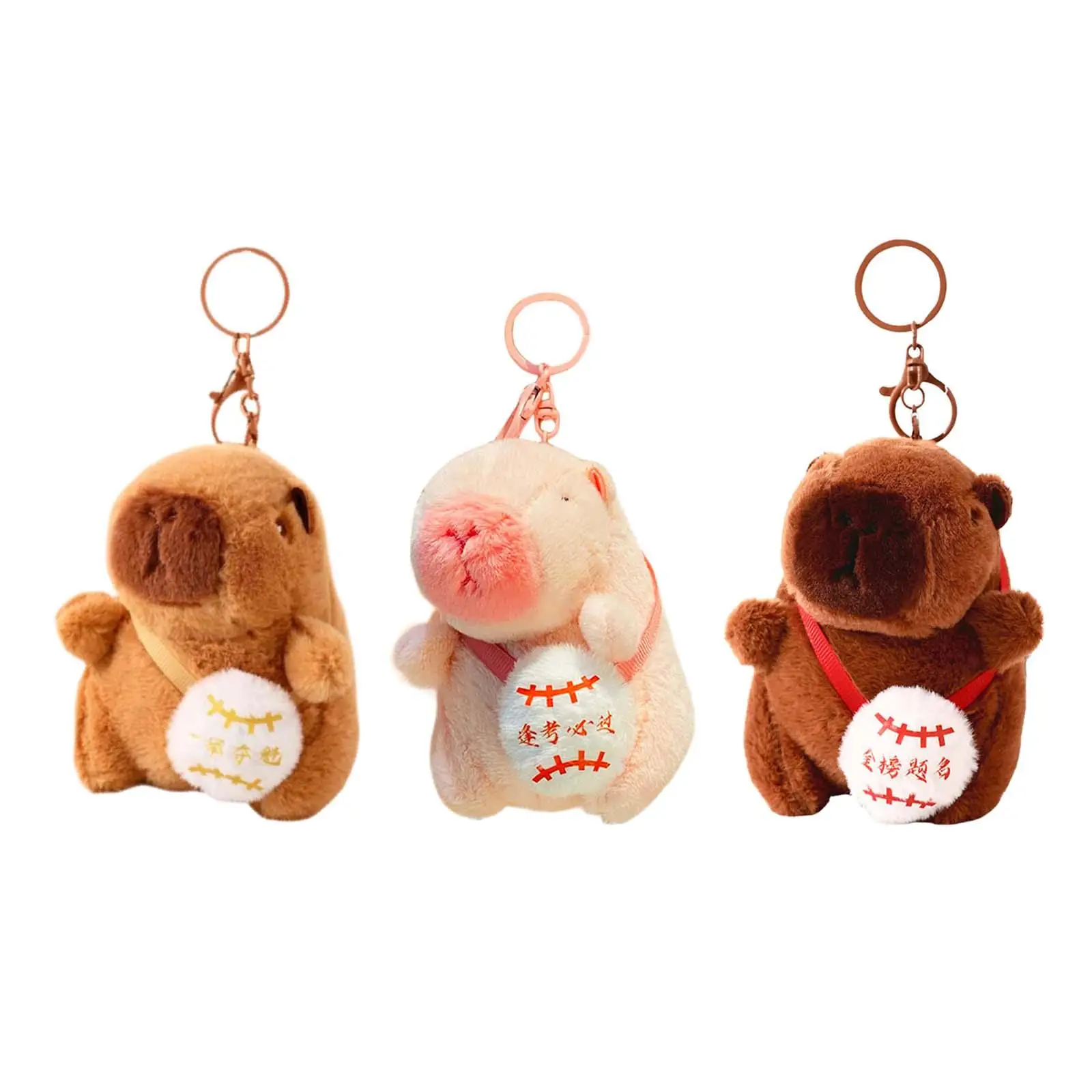 Capybara Plush Keychain Soft Funny Portable Keyring Charm Capybara Pendant for Children Adults Kids Basket Filler Creative Gifts