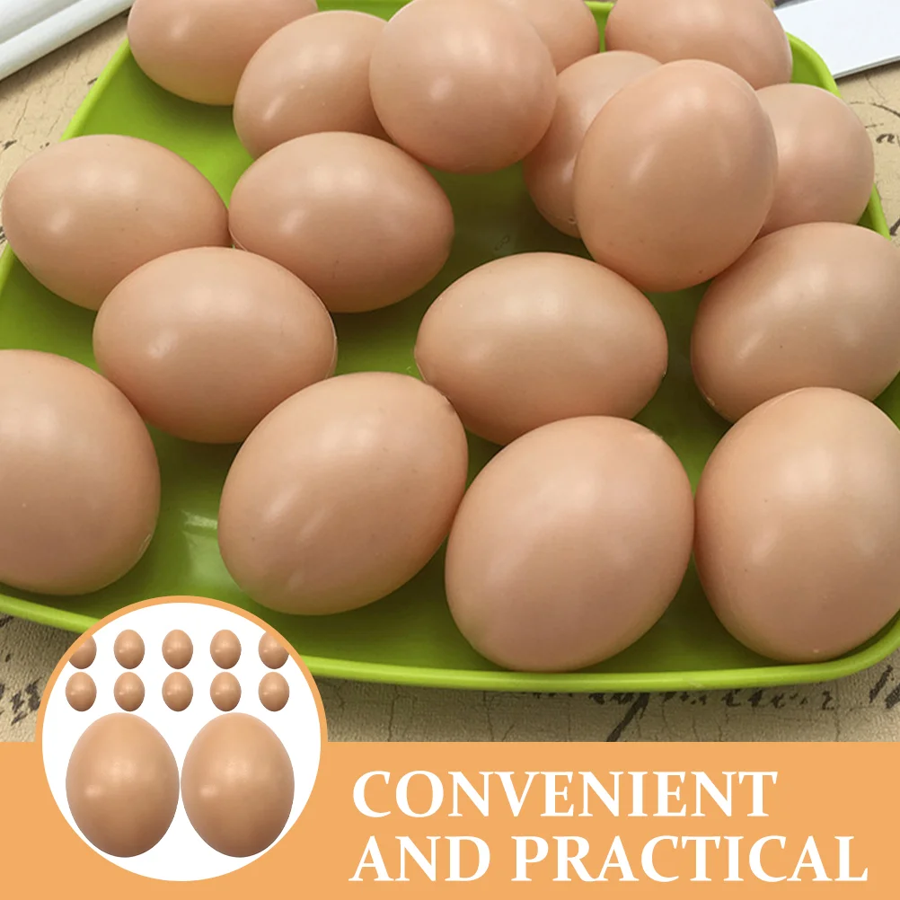 24 Pcs Decorations Imitation Eggs Chicken Nesting Pp Deviled Platter Creative Simulation