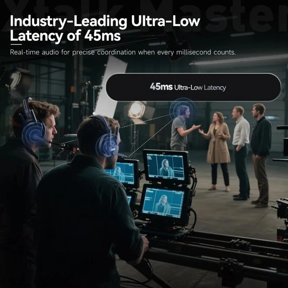 Synco Xtalk Master Digital 2.4G Masterfree 8-Personen-Gegensprechanlage, 500 m Reichweite, Pro-Sound mit lokaler Überwachung, kabelloses Headset