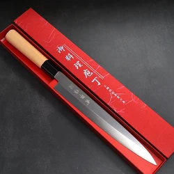 Faca de cozinha japonesa de aço inoxidável de alto carbono, Faca Sashimi Sushi, Faca de corte de salmão