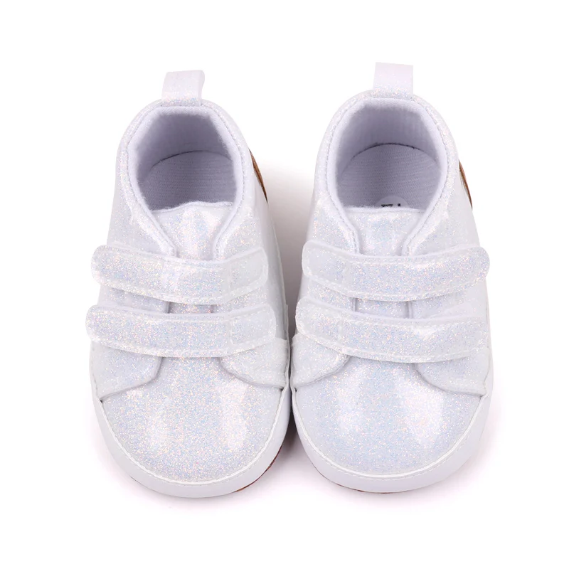 Baby Girl Premium PU Flats Infant Sneaker First Walker Crib Shoes for Festival Baby Shower