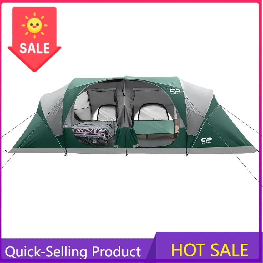 

BestsellerBestseller12-Person 3-Room Waterproof Family Tent with Top Rainfly, 6 Mesh Windows, Double Layer, Easy Setup, Portable