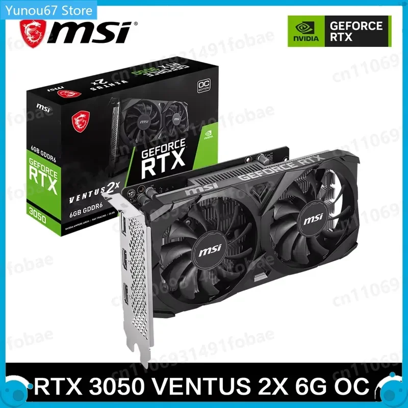 For MSI GeForce RTX 3050 VENTUS 2X 6G OC Gaming Graphics Card 6GB GDDR6 96-bit HDMI DP PCI-E 4.0x8 Desktop Full New Game