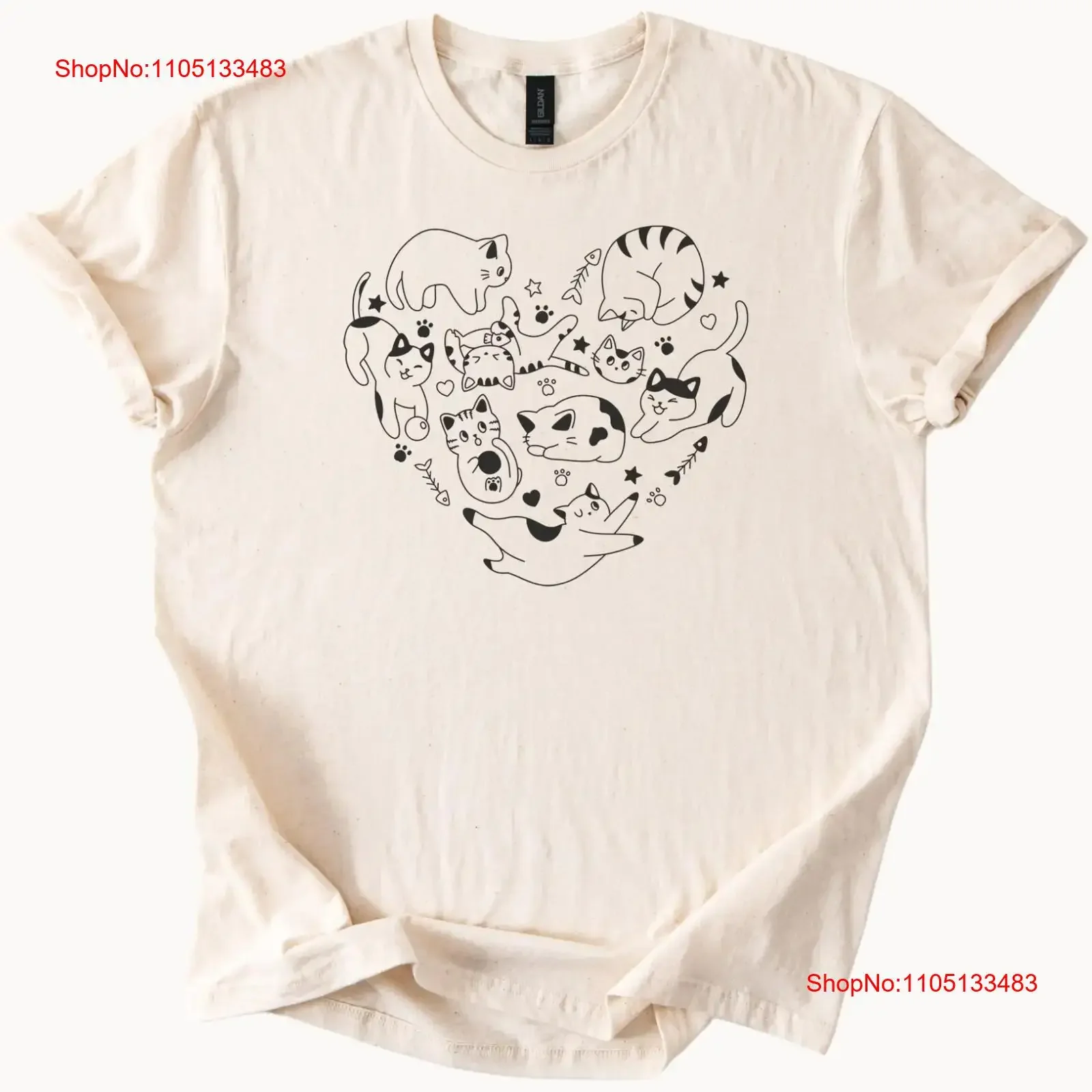 

Cat Heart T Shirt Cute Kitten Feline Lover Top vintage Washed Comfortable fashion Unisex Casual streetwear homme graphic