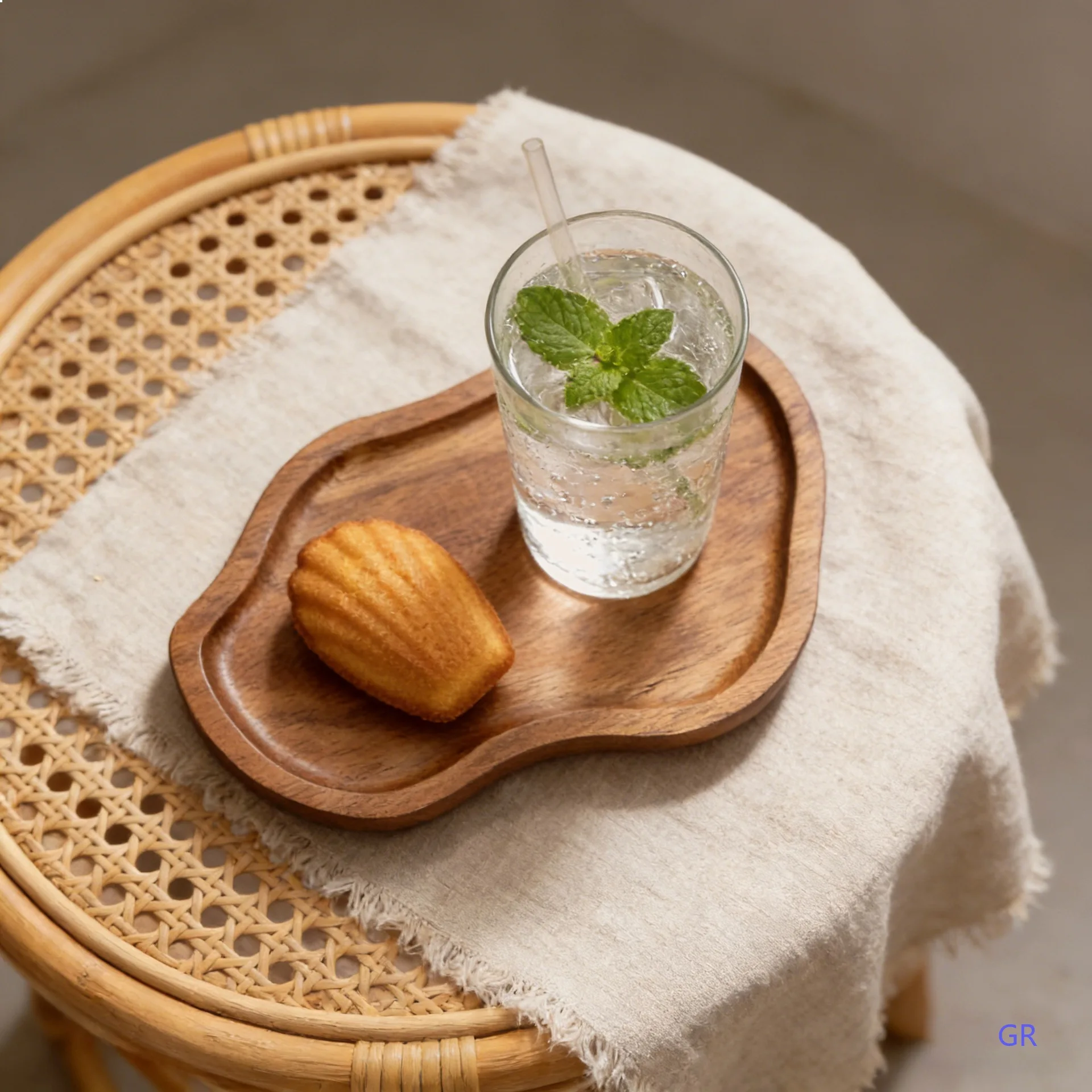 Japanese Acacia Wood Irregular Tray Snack Cake Plate Breakfast Dessert Serving Tray