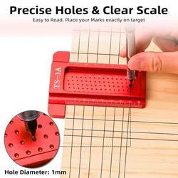 1Pc Woodworking Scribe 80mm T-type Ruler Hole Scribing ruler Aluminum alloy Line Drawing Marking Gauge DIY Measuring Tools