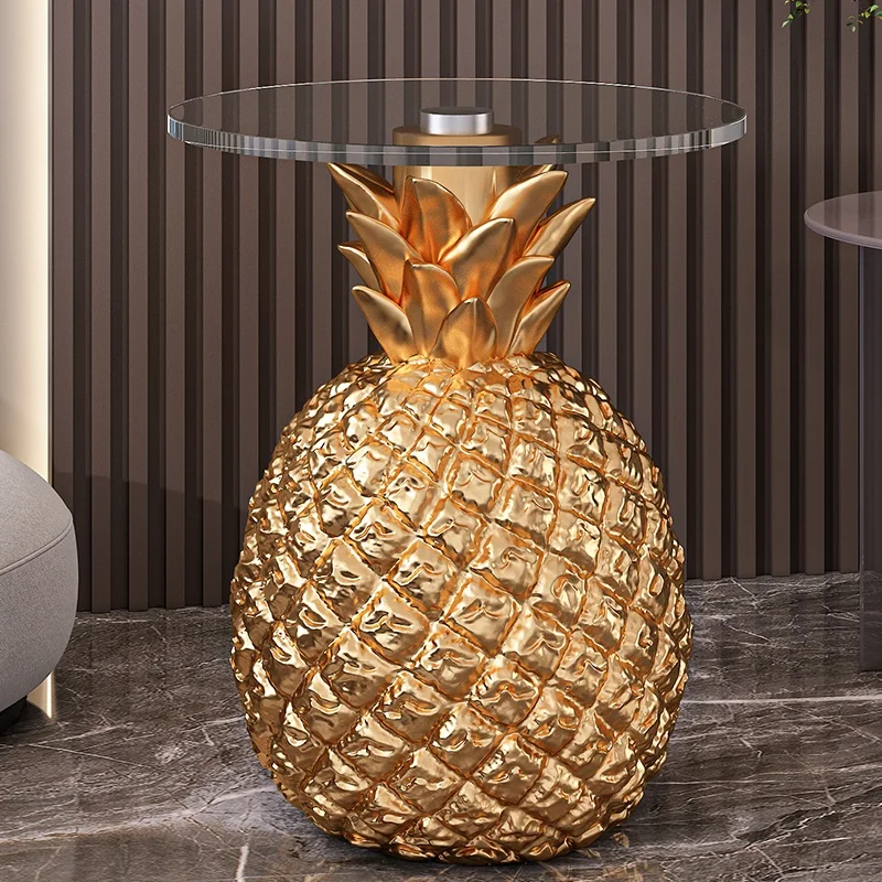 Creative Pineapple Coffee Table, Small Round Table for Living Room Sofa, Small Bedside Table, Simple Modern Coffee Table