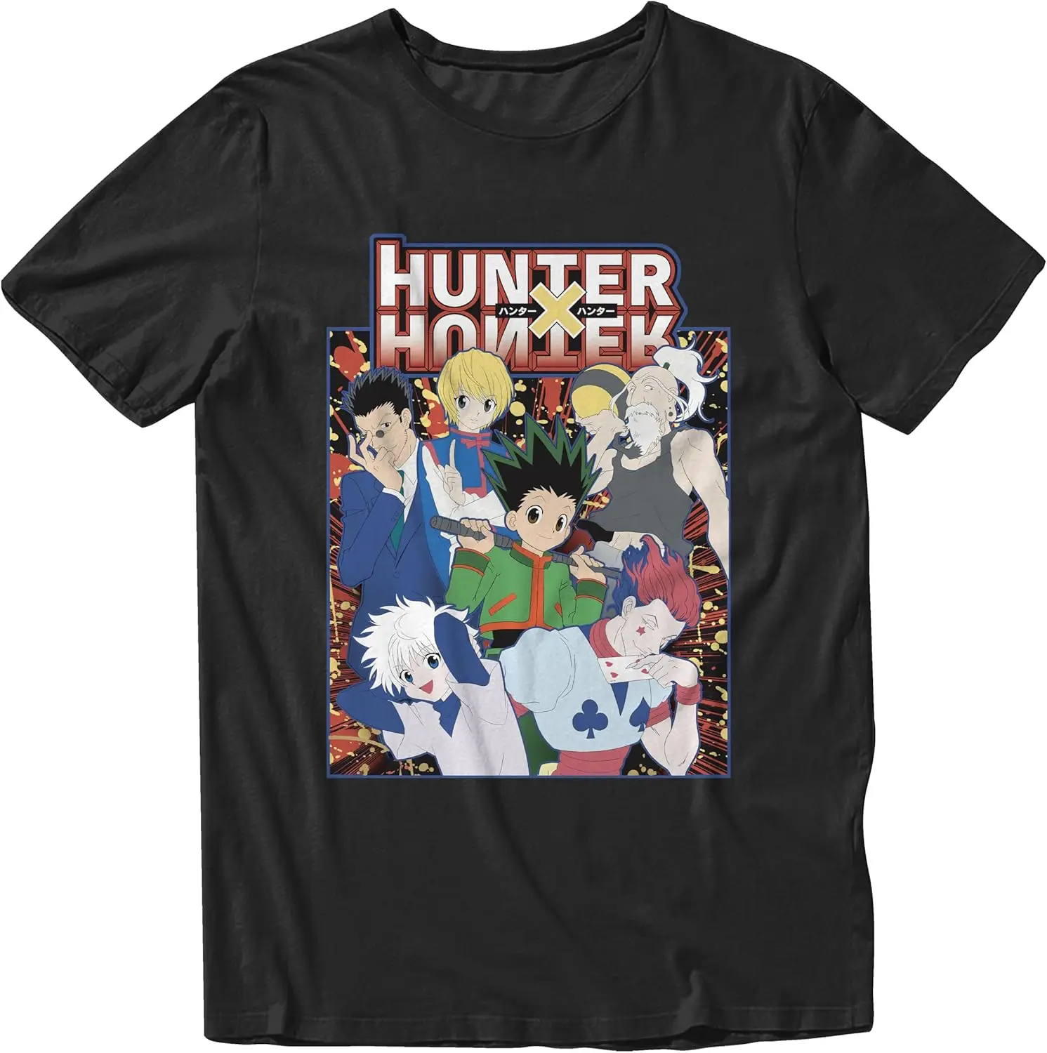 Hunter x Hunter Characters Mens and Womens Short Sleeve T-Shirt (Large, Black)