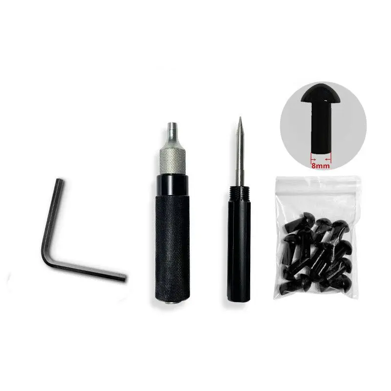 7 Pcs Car Motorcycle Tire Repair Plugger Tools Set Tire Wheel Repair Kit Mushroom Plug Probe Nozzle Car Repair Tool Dropshipping