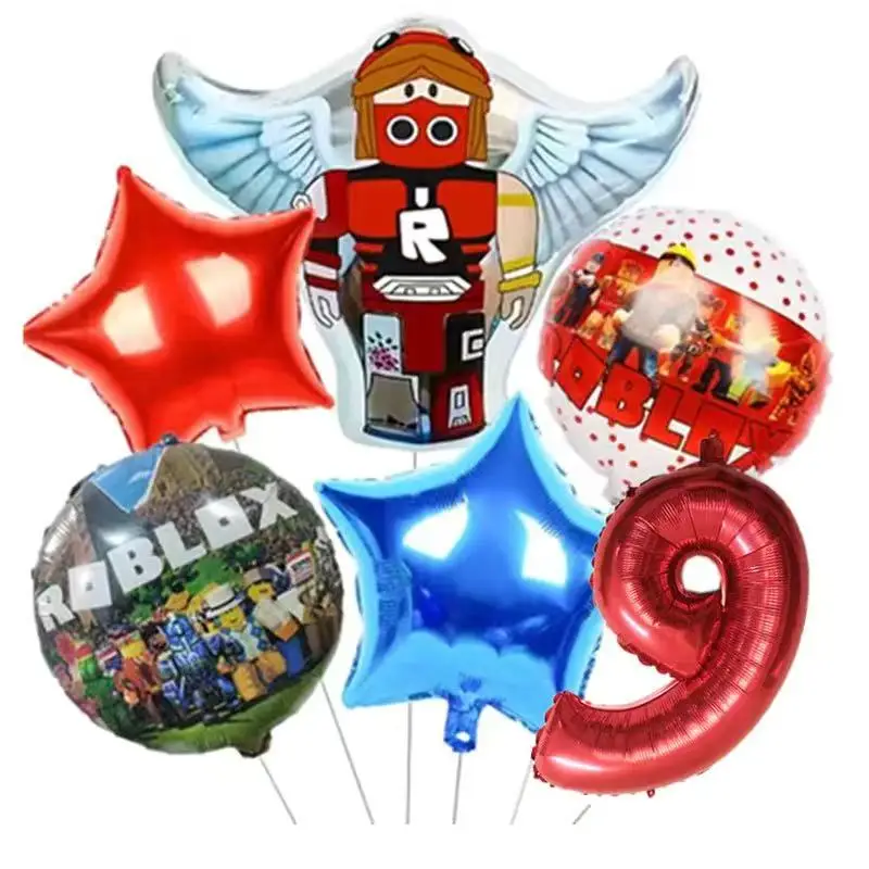 Roblox Balloon Game Cartoon Birthday Balloon Party Decoration Baby Shower Set Room Children's Gifts Christmas Party