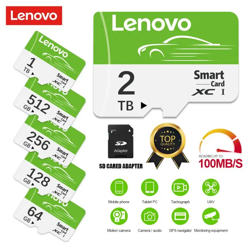 Lenovo Select Mini SD Card Micro TF Memory Card 256GB 130MB/s HD 4K UHD UHS-I U3 A2 V30 Expanded Storage For Android Phone Ps5