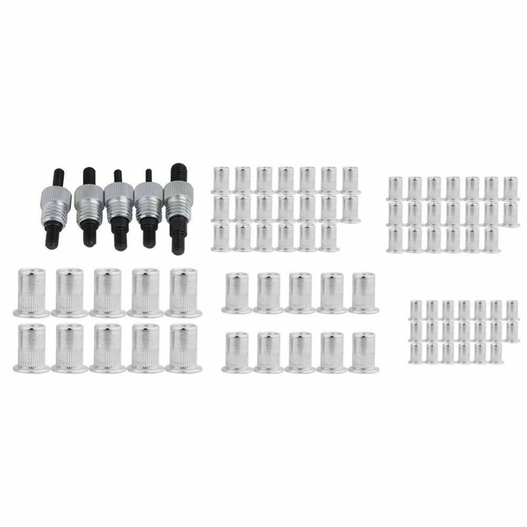 ABNL 86 pièces pistolet à riveter, Kit d'outils manuels à rivets, insert d'écrou de clé et mandrin avec boîte