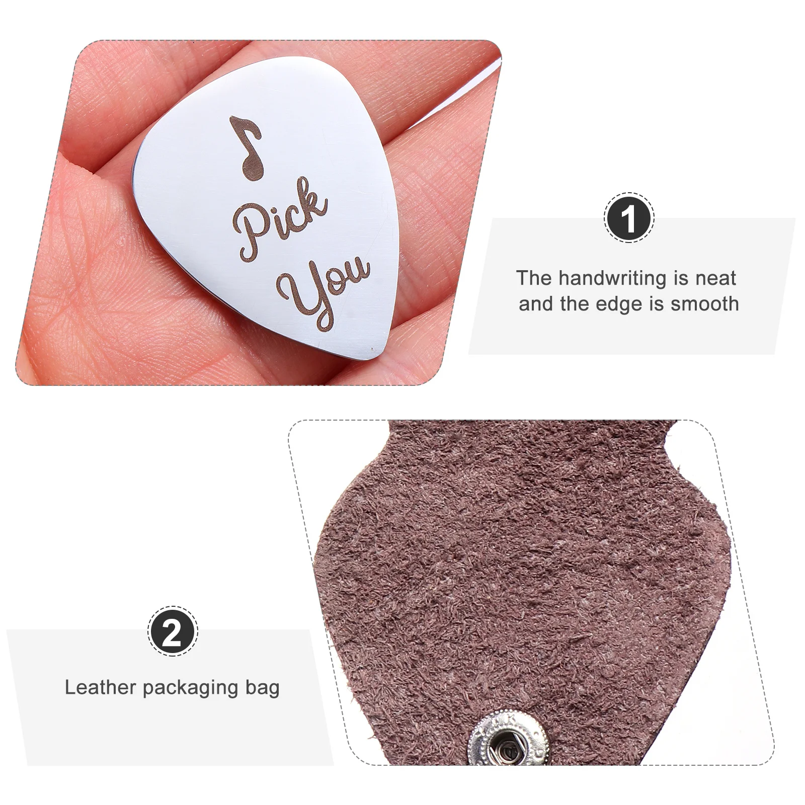 

1Set Guitar Pick Keychain Stainless Steel Thumb Plectrum Index Finger with Holder for Guitar Bass Ukulele Musical Accessories