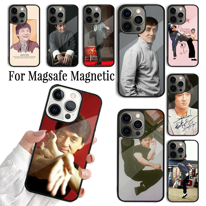 Phone Case For iPhone 16 15 14 13 12 11 Pro Max Plus Magsafe Magnetic Wireless Charging Cover Jackie Chan Chinese kung fu actor