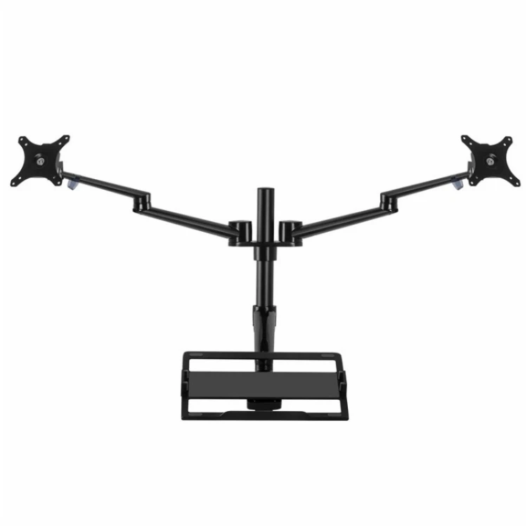 

Hot Selling Aluminum Alloy Clip-on Desktop Stand Dual Computer Monitor Riser Bracket Laptop Holder