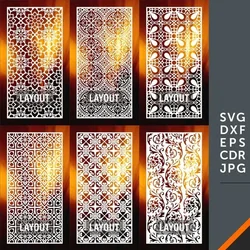 400 Pcs Files DXF CDR EPS SVG Formats 2023 New Room Divider Panel Stencil Window CNC Laser Cricut Cut Design Decoration Vector