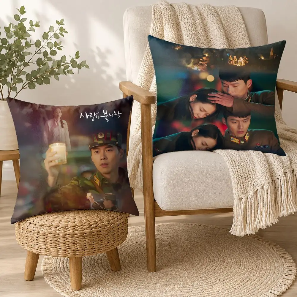 C-Crash Landing On You Cushion Cover Square Decorative Throw Pillow 40x40cm For Sofa Bedroom Living Room Home Decor