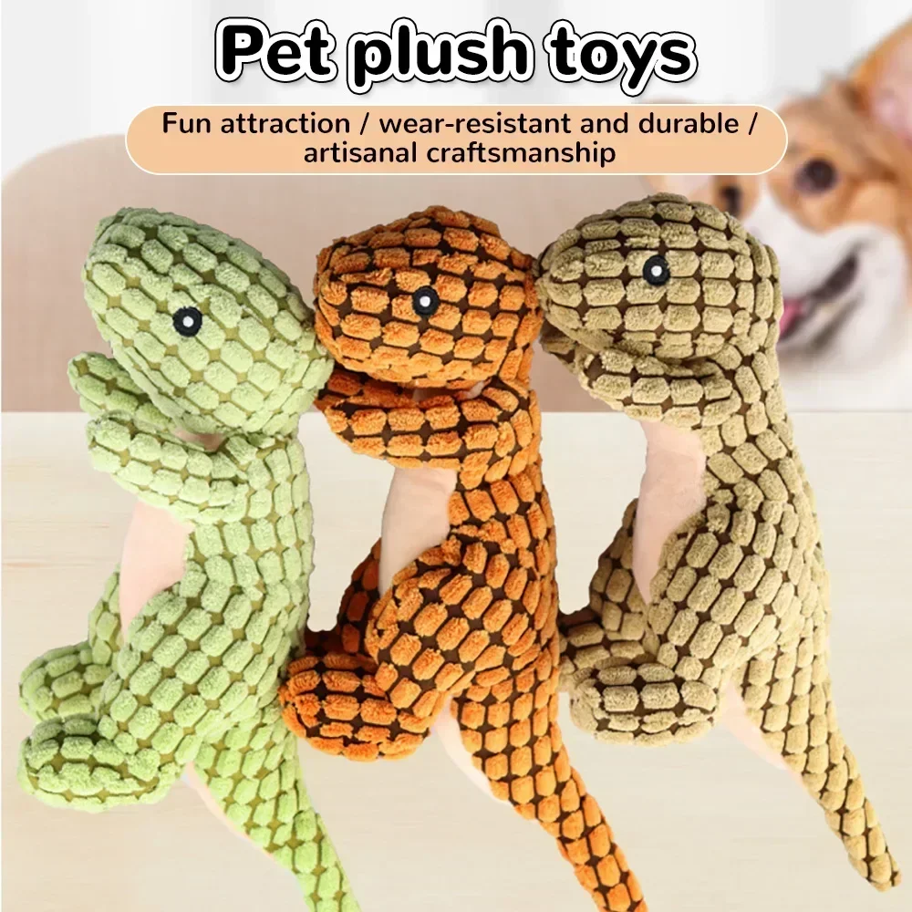 1pcs Cat and Dog Pet Plush Dog Chew Toy Interactive Plush Stuffed Pet Supply Dog Toy Puppy Dinosaur Toy Bite Resistant Teeth