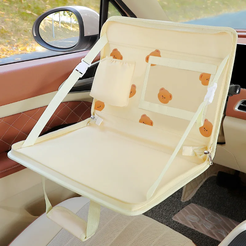 

Car steering wheel computer table multi-functional storage hanging bag creative car seat back folding dinner plate small board