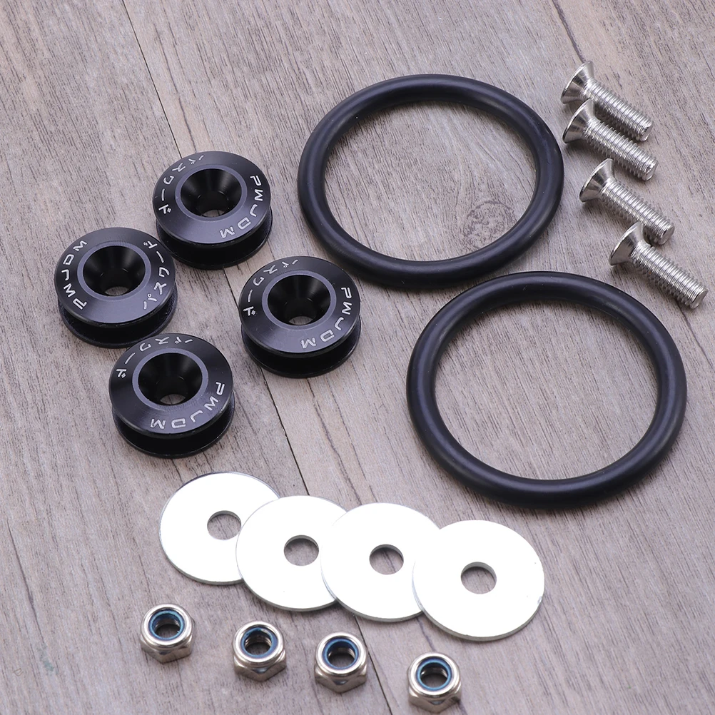 

1 set Bumper Fixing Clips Black Set Quick Release Fastener Car Bumper Clips Metal Bolt Kit Rubber Band Bolts Compatible Various