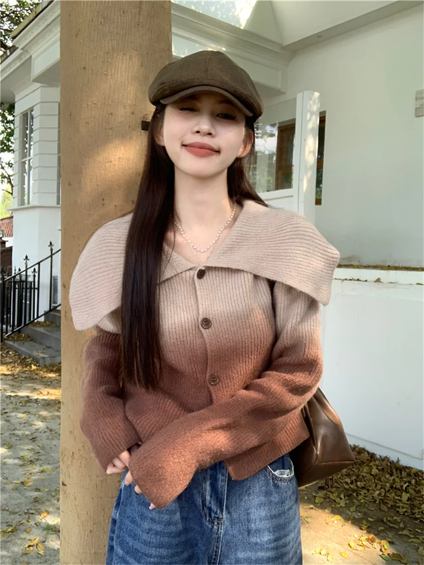 PLAMTEE Retro Cardigans Sweaters Women Gentle Slim New 2023 Full Sleeve Autumn Daily Knitted Casual Work Wear Coats Vintage