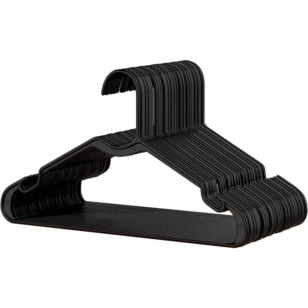 

Plastic Hangers 30 Pack, Space Saving Clothes Hangers with Non-Slip Shoulder Notches, Lightweight and Slim Closet Hanger for Co