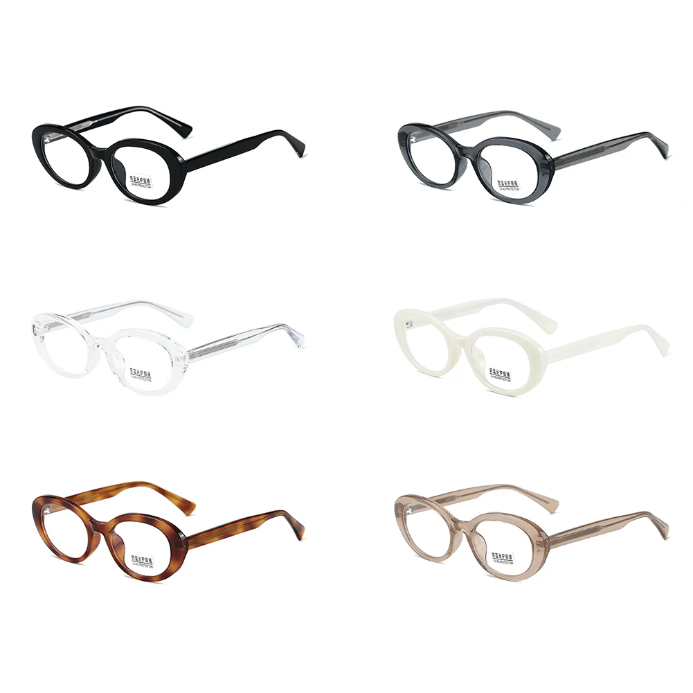 Peekaboo TR90 oval glasses anti blue light unisex clear lens fashion glasses frame women acetate korean style male gift items