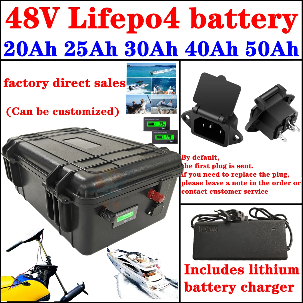 Lifepo4 48V 25Ah 20Ah 30Ah 40Ah 50Ah lithium battery with BMS for wheelchair 500W 1KW 1.5KW controller Vehicles
