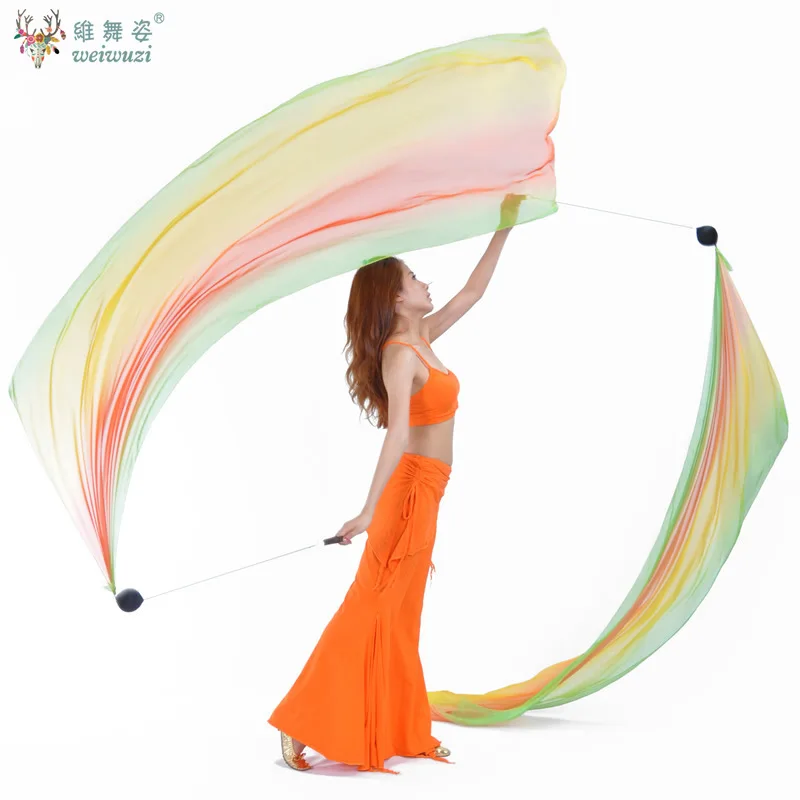 Silk Veil Chain Ball Women Belly Dance Silk Veil Streamer Stage Prpos Belly Dance Thrown Ball Belly Dance Accessories