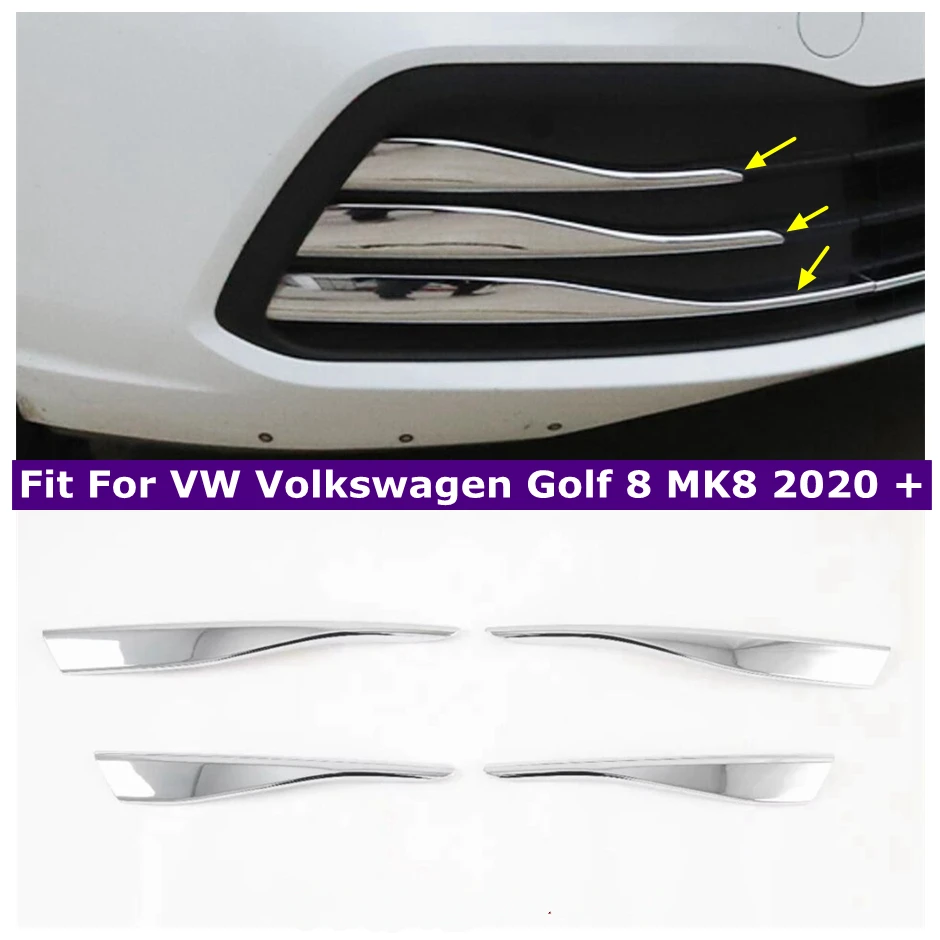 

ABS Chrome Front Head Bumper Fog Light Lamp Eyelid Eyebrow Panel Cover Trim For VW Volkswagen Golf 8 MK8 2020 - 2023 Accessories