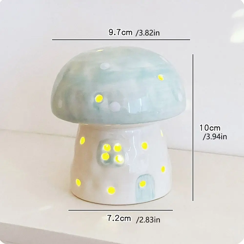 Table Decor Lamp Mushroom Night Light Eye Protection Nordic Bedside Night Light Sleeping LED Ceramic Night Light Birthday Gift