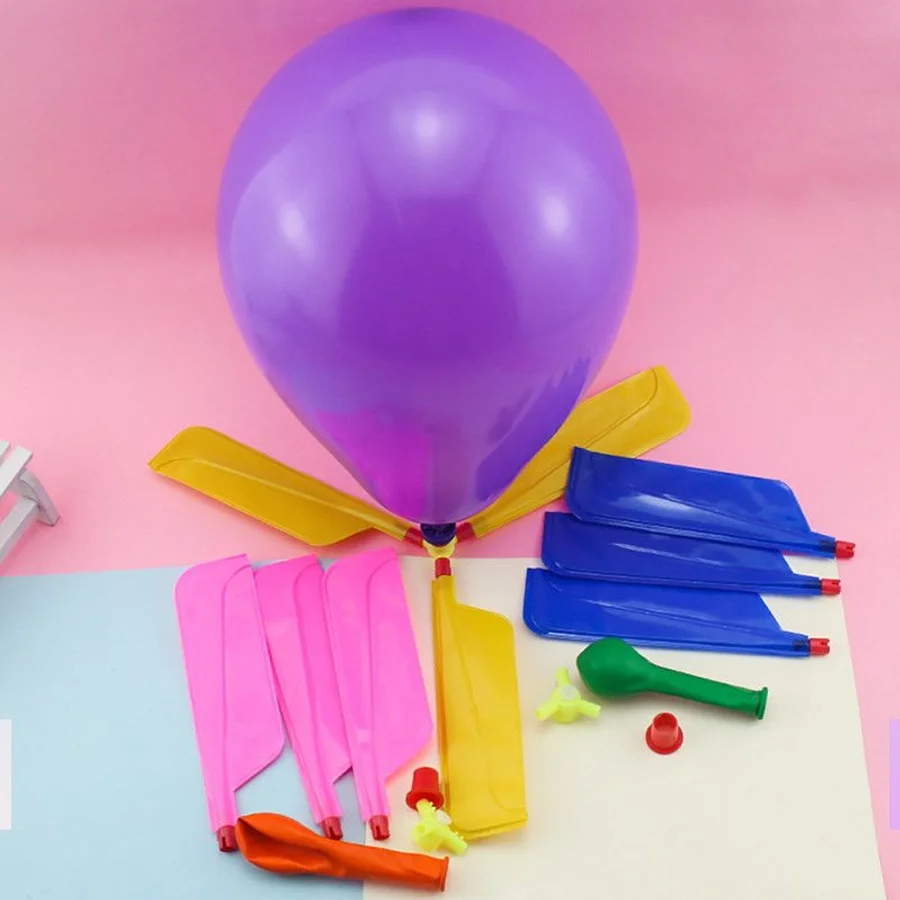 3/6/9sets Balloon Propeller Helicopter Science Kit Fun Experiment Game Tool Party Festival DIY Flying Entertainment Supplies XJM - view 6