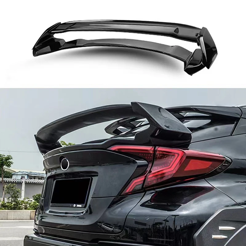 

For Toyota Chr C-HR rear roof luggage compartment lid spoiler fender carbon black sports modification kit 2015 16 17 18 19 20 22