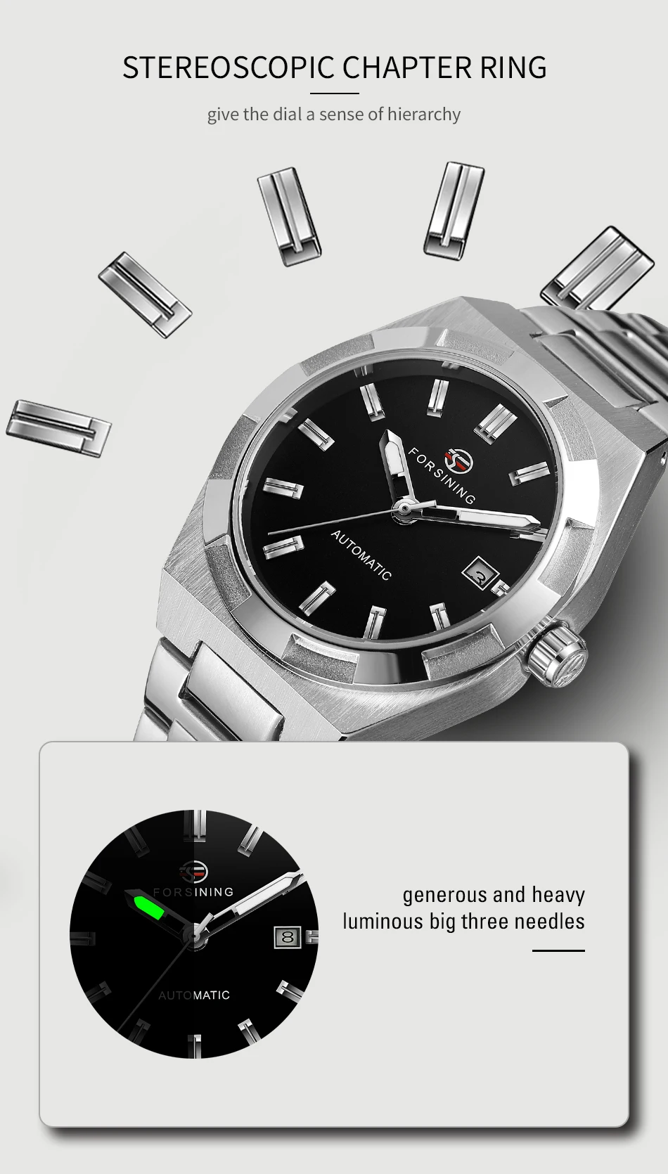 Forsining Design Calendar Automatic Mechanical Men Wristwatch Military Male Clock High End Luxury Brand Waterproof Man Watch