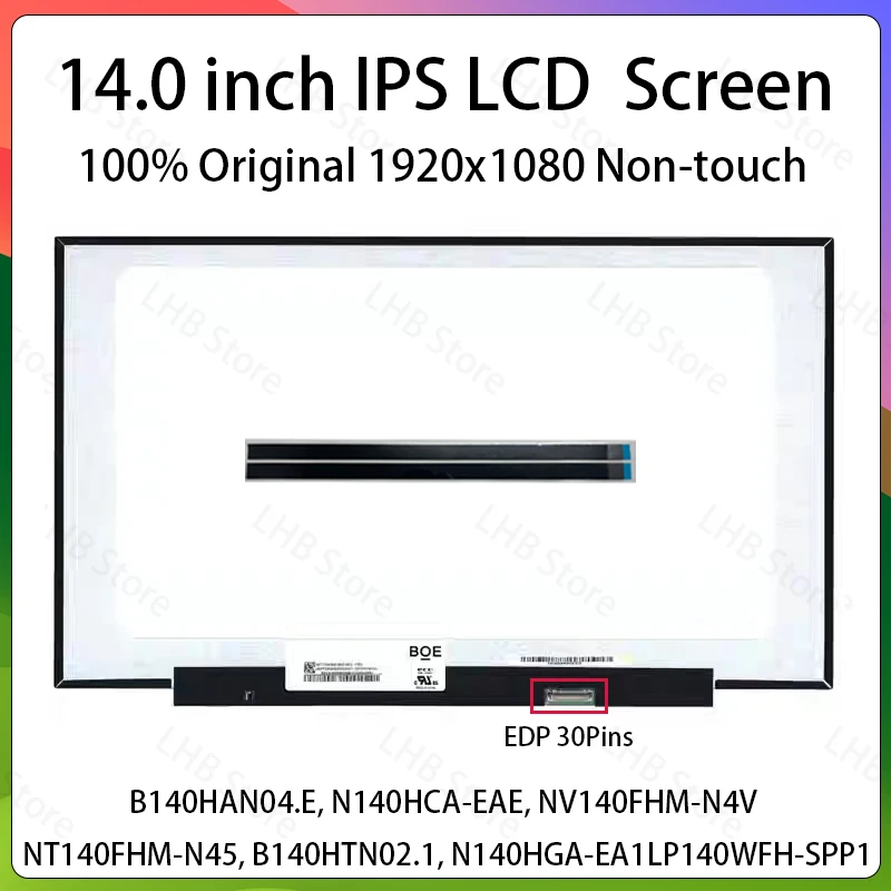 

14-дюймовый ЖК-экран для ноутбука Lenovo IdeaPad 3-14ADA6 14ALC6 14ITL6 14ABA7 14IAU7, замена матричной панели дисплея, 1920x1080, 30 контактов